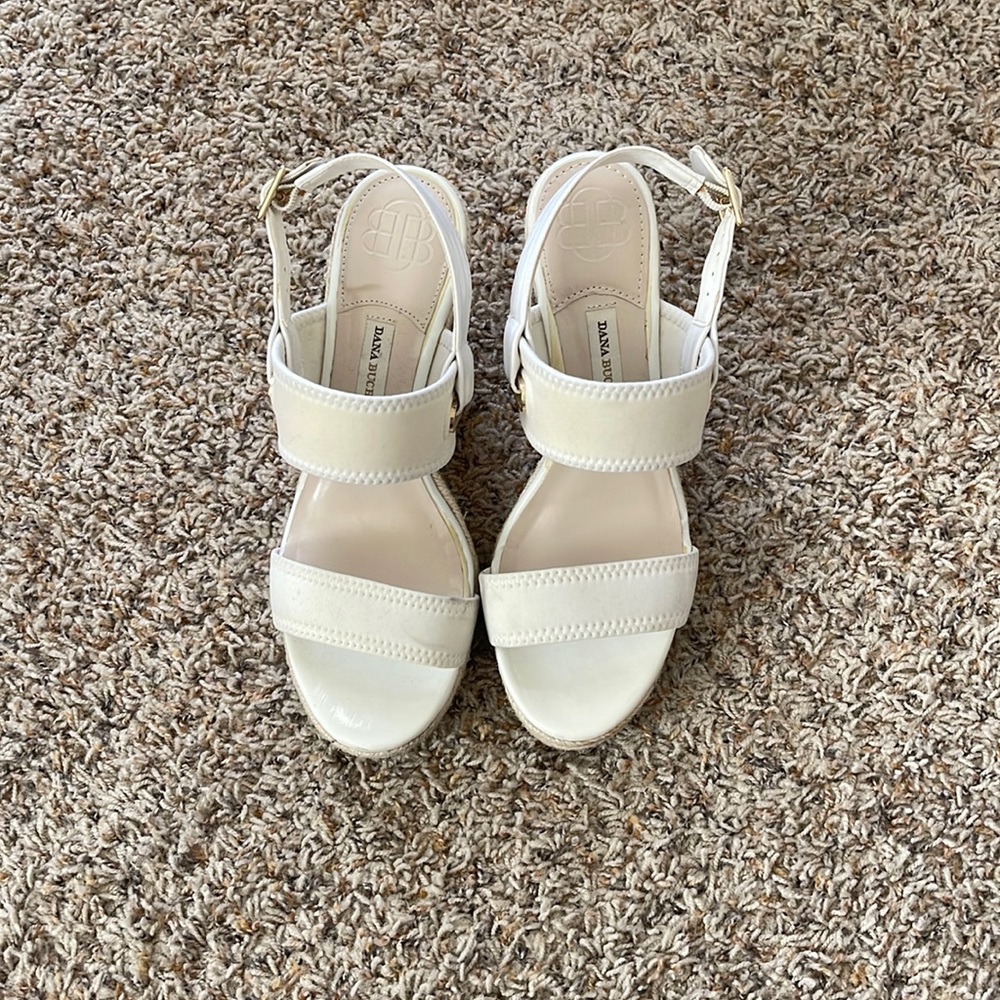 Man made textile heels